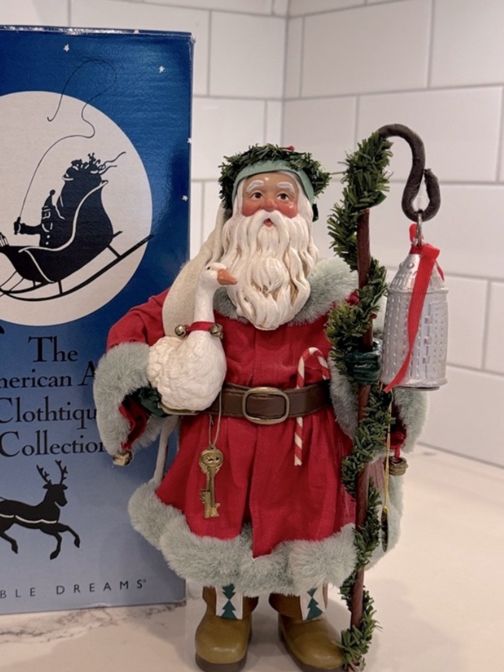 Dept 56 Possible Dreams Clothique Santa Feathered Friend 15026 1994